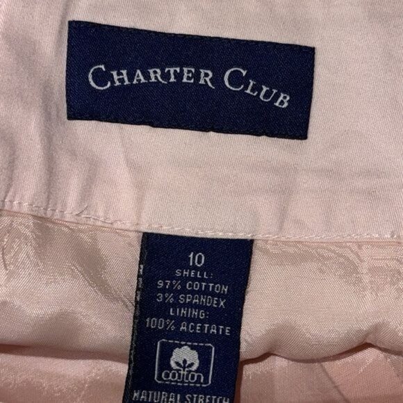 Charter Club Pink Cotton Blend Knee-Length Skirt With Front Pleat Design Size 10 - Picture 2 of 7